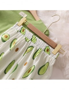 Skirts Summer Women Skirts Fruit Print Avocado Funny Street Style Elastic High Waist Cotton Skirt Jupe Tulle Femme Midi A Lin...
