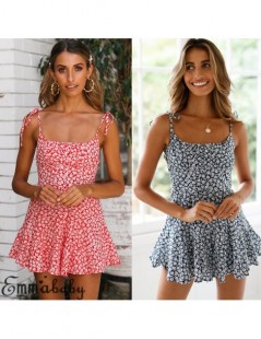 Rompers 2019 Women Ladies Bodysuit Jumpsuit Floral Skater Sleeveless Short Summer Sleeveless Red Blue Floral Holiday Casual R...
