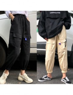 Pants & Capris Harajuku Spring Streetwear Ladies Pants Women Men Casual Solid Big Pocket Pants High Waist Loose Trousers pant...