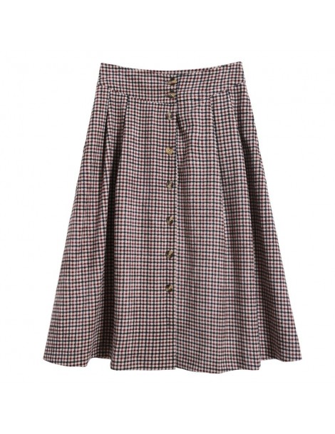 Skirts 2019 Spring Knee Length Skirts Hot Sales Women Japan Preppy Style Girls Ladies High Waist Button Corduroy Vintage Plai...