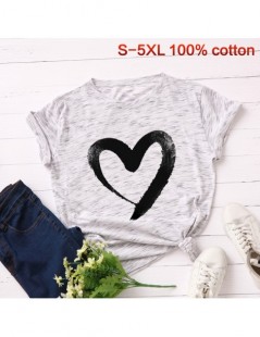 T-Shirts Oversized 5XL Cotton T shirt Women Fashion Summer Round Neck Short Sleeve Lover Hearted T-shirt Harajuku Couple Tops...