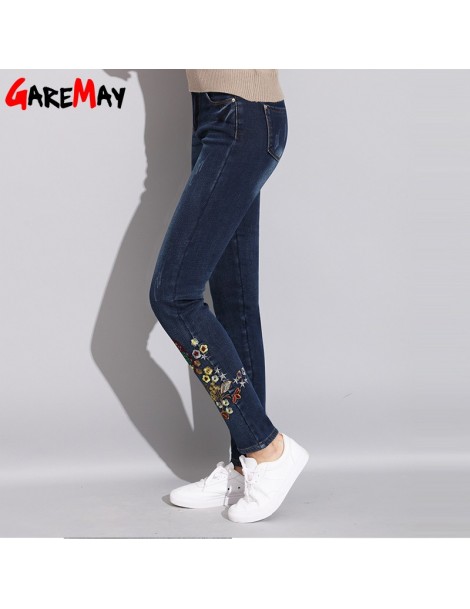 Jeans Warm Jeans With Embroidery Winter Women's Slim Denim Stretch Skinny Velvet Jeans For Women Warm Jeans Female Denim Penc...