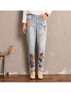 Jeans Mom Style Jeans Women Large Size Hippie Baggy Denim Harem Pants Elastic Waist Cowboy Ripped Trousers Fashion Female Pan...