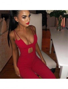 Jumpsuits Overalls 2019 Summer Rompers Womens Jumpsuit Sexy Spaghetti Strap Sleeveless Backless Deep V Neck Solid Casual Play...