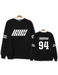Hoodies & Sweatshirts 2015 autumn new arrival kpop new idol group ikon first album hoodies black white member name printed o ...