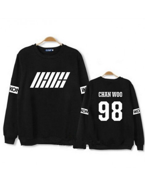 Hoodies & Sweatshirts 2015 autumn new arrival kpop new idol group ikon first album hoodies black white member name printed o ...