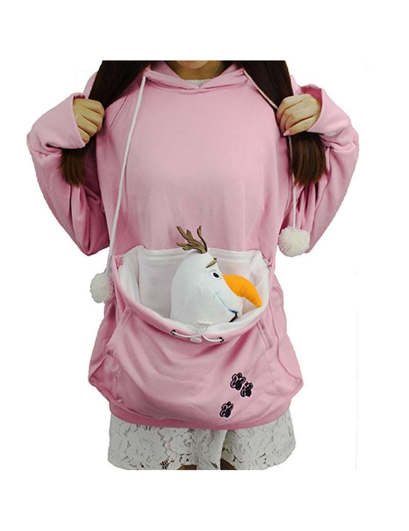 Hoodies & Sweatshirts Droppshiping Women Dog Cat Hoodies Sweatshirt With Cuddle Pouch Casual Kangaroo Pullover Tops dg88 - Bl...