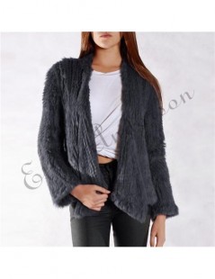 Real Fur 100% Real Knit Rabbit Fur Cardigan Coat Jacket Natural Hand-made Irregular Collar Garment Rabbit Fur Knitted Outerwe...