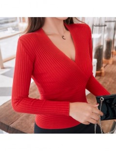 Pullovers Sexy Spring Autumn Knitted Sweater V Neck Sweater Female 2019 Women Sweaters And Pullovers Long Sleeve Sweater Jump...