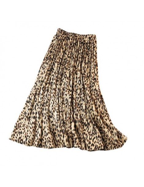 Skirts Fashion Women's High Waist Pleated Leopard Print Half Length Elastic Skirt 2018 Spring Autumn Snake Faldas Mujer Mid-C...