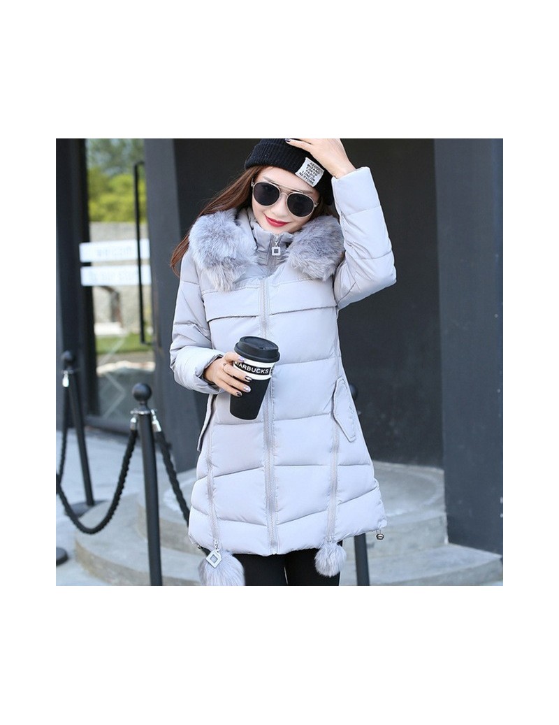 Women Cotton Padded Winter Thick Jackets Fake Fur A-Line Coats Warm Plus Size 5XL Hooded Parkas Manteau Femme MZ1541 - Gray ...