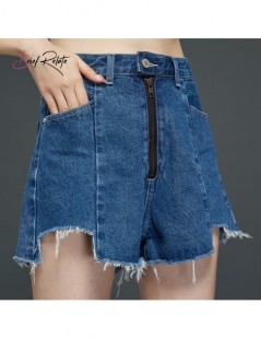 Shorts Irregular Hole Summer Middle Waist Denim Appliques Short Jeans Blue Denim Jeans Woman Shorts Jeans Mini Shorts - QS835...