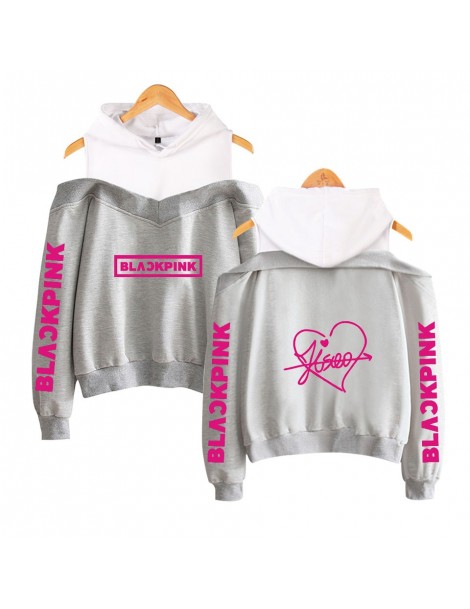 Hoodies & Sweatshirts 2019 BLACKPINK Kpop Women Off-shoulder Sexy Girls Hoodies Sweatshirt Exclusive cotton black pink K pop ...