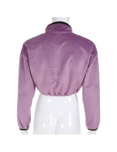 Hoodies & Sweatshirts Cropped Velvet Turtleneck Sweatshirt Women Zipper Long Sleeve Pullover Hoodies Streetwear Spring Autumn...
