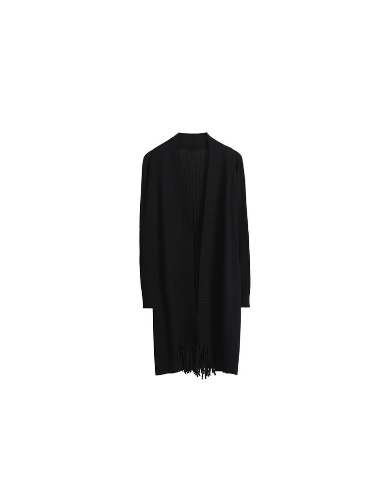 Cardigans Fashion knit winter long coats xxxl plus size women - Black - 423036814916-1 $58.45