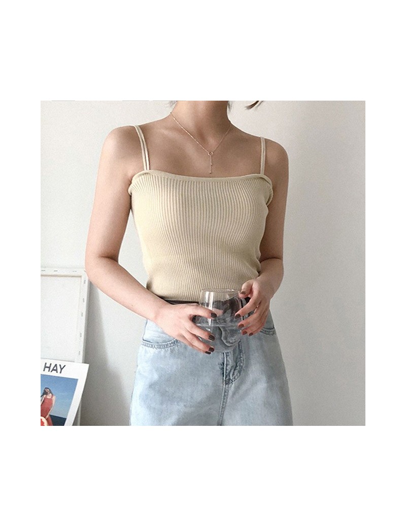 2019 Autumn Winter Bottoming Tops Undershirts Solid Color Sexy Casual Camis Sling Tank Tops Knitting Elasticity Fashion Vest...