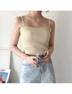 Tank Tops 2019 Autumn Winter Bottoming Tops Undershirts Solid Color Sexy Casual Camis Sling Tank Tops Knitting Elasticity Fas...