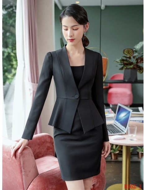 Fashion Apricot Blazer Women Business Suits with Skirt and Jacket Sets ...