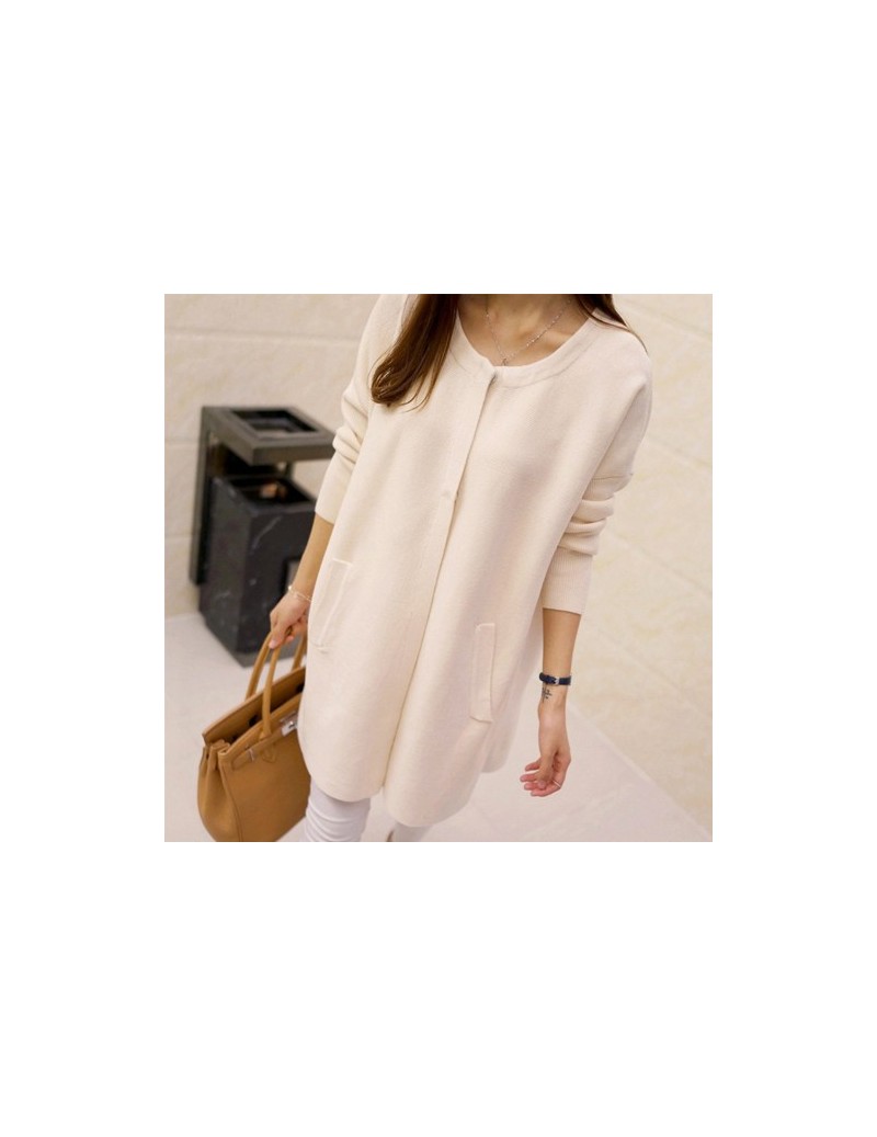 New Arrivals Covered Button Long Cardigan Female 2017 Long Sleeve Knit Cardigans Women Autumn Winnter Sweater Poncho - Beige...