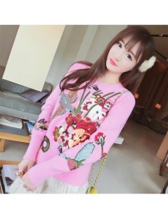 Pullovers Winter Christmas Gift Bird Embroidery Runway Sweater and Pullovers Women Crystal Beading Female Vintage Jumper Tops...