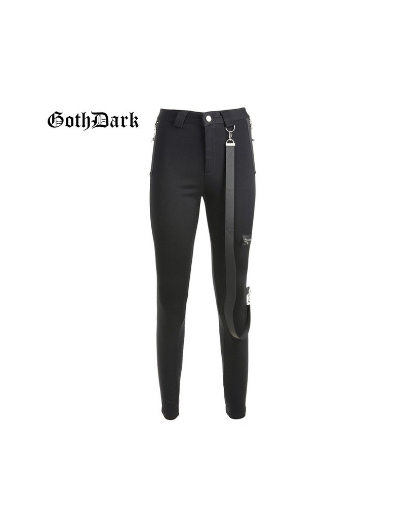 Pants & Capris Belt High Waist Pants Women Street Zipper Cool Black Joggers Gothic Fashion 2019 Pencil Pants Slim Bottoms Tro...