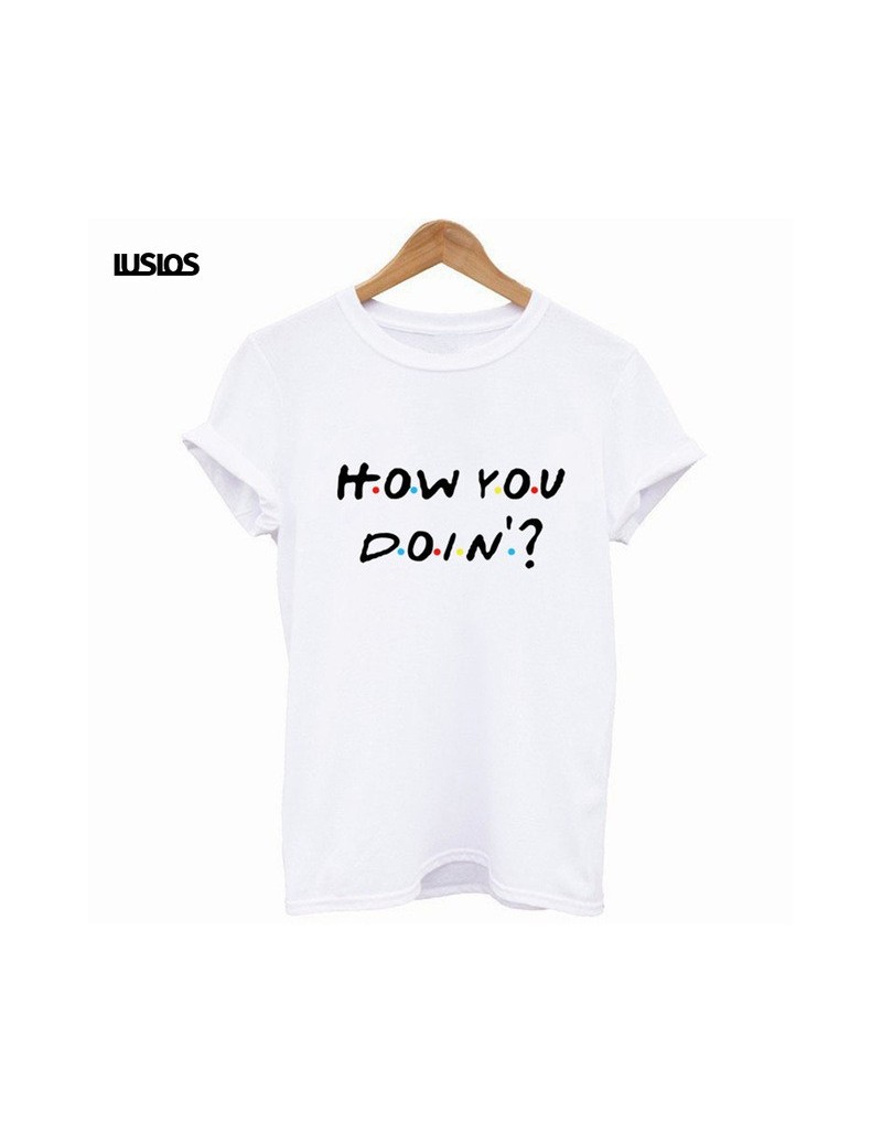 Friends TV Show T Shirt HOW YOU DO'IN Letter Print Color Dot Women Summer Short Sleeved Tshirt White Casual Tee Tops - XBK01...