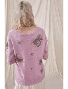 Pullovers French Chic jumper V neck sweater printing flower sweater - White - 4I3065672829-3 $61.19
