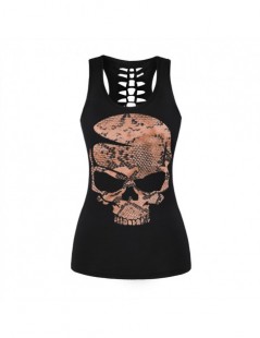 Tank Tops Women Casual Sleeveless T Shirt YinYang Cat Print 3D Tank Tops Cool Flower Skull Tanks Back Hollow out Vest Casual ...