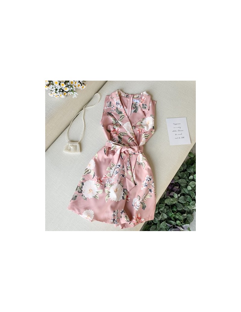 Women Beach Floral Print Rompers Female 2019 Summer Short Jumpsuit Sleeveless Overalls Elegant Office Work Playsuit 39986 - ...