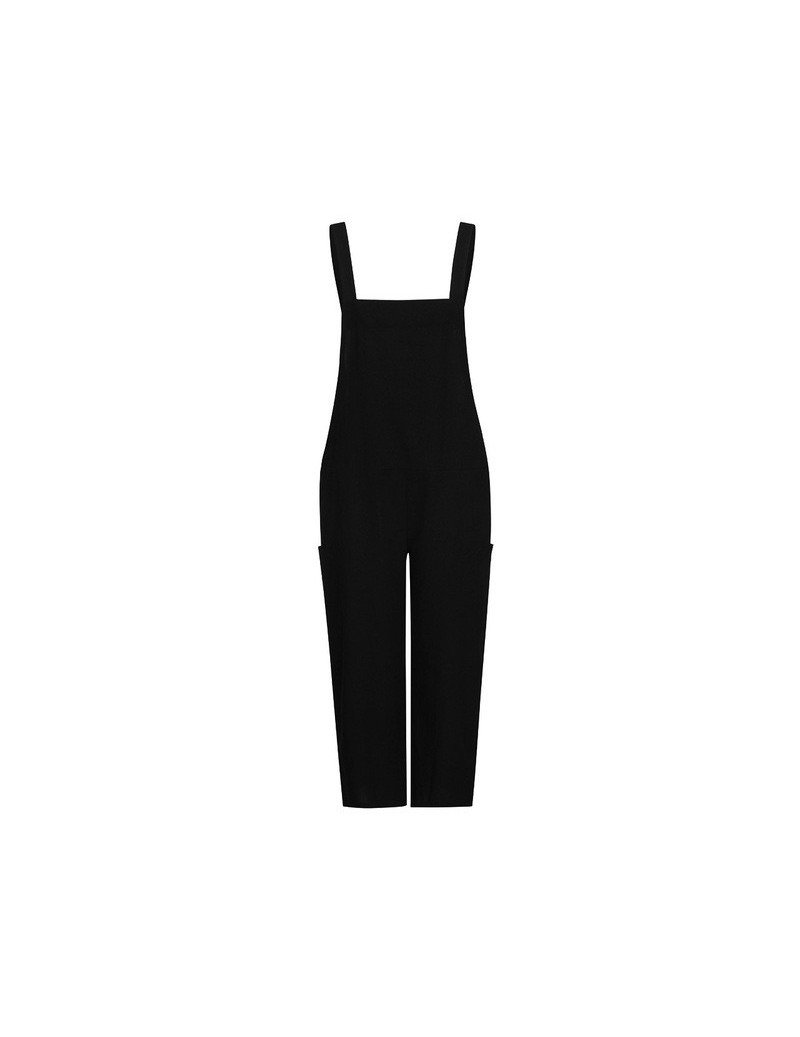 Rompers New Arrival women bodysuit Sleeveless Dungarees Loose Cotton Linen Long Playsuit Party jumpsuits for women 2019BY35 -...