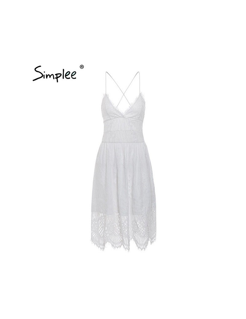 Dresses Sexy v lace dress women Summer style embroidery strap lace up ladies midi dress Vintage female sexy party vestidos 20...