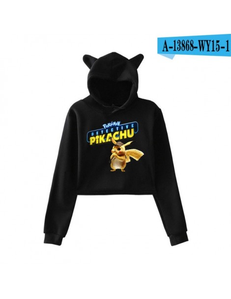 Hoodies & Sweatshirts movie Pokemon Detective Pikachu 2D print fashion trend sala Cat Crop Top Women Hoodies Sweatshirt Sexy ...
