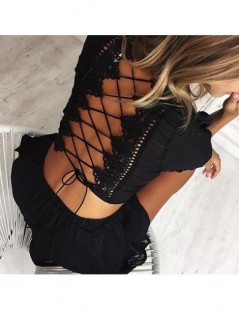 Shorts Cropped Tops Shorts Women Two Pieces Tracksuit Hollow Out Lace Backless Women 'S Sexy Lace Up Summer Kawaii Suits Plus...