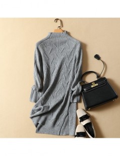 Pullovers 2019 autumn winter women pullovers and sweaters turtleneck solid long knitted outwear office lady elegant outwear t...
