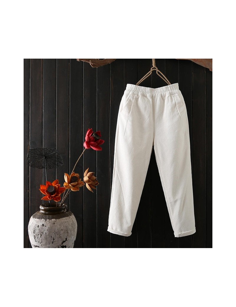 Pants & Capris Autumn Winter Corduroy Pants Women Plus Size 3XL Elastic Waist Harem Pants Casual Corduroy Trousers Women Pant...