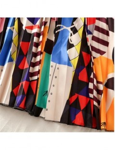 Skirts EU Style Woman Printed Midi Skirts Fashion Female Casual Pleated Skirts Summer Skirts for Woman - 7 - 4E4143820229-3 $...