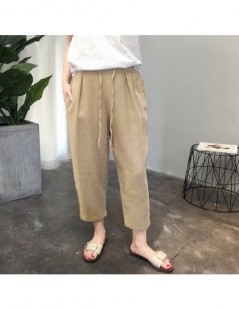 Pants & Capris 5XL Plus Size Cotton Long Pants for Women Elastic High Waist Lace Up Pockets Casual Trousers Large Size Lady S...