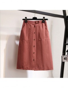 Skirts Fashion A-Line Single-Breasted Skirt 2019 Women Summer Skirts Casual High Waist Skirts - White - 4Q3909770796-5 $12.94