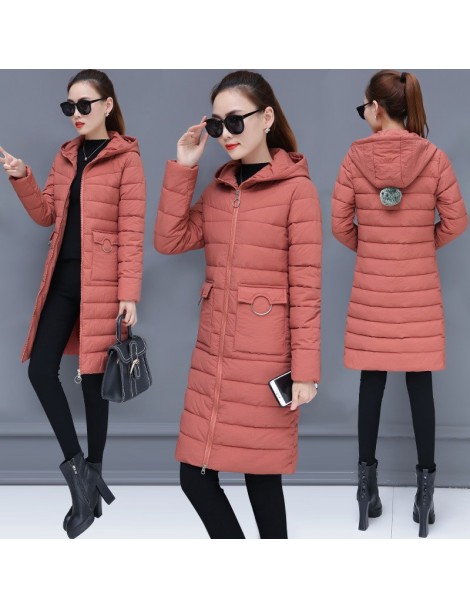 Parkas Hooded Long Parka Female Quilted Jacket Woman Winter Coat Solid Color Thick Slim Cotton Padded Outwear Warm Clothing 2...