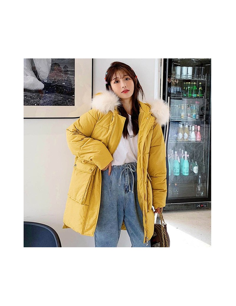Winter women jackets coat 2019 New thick warm loose style jackets big fur collar hooded sintepon coats female plus size M-3X...