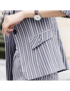 Blazers Striped Blazer for Women Summer Wear Female Casual Style Breathable Coat Half Sleeve Jacket Single Button Tops Outwea...
