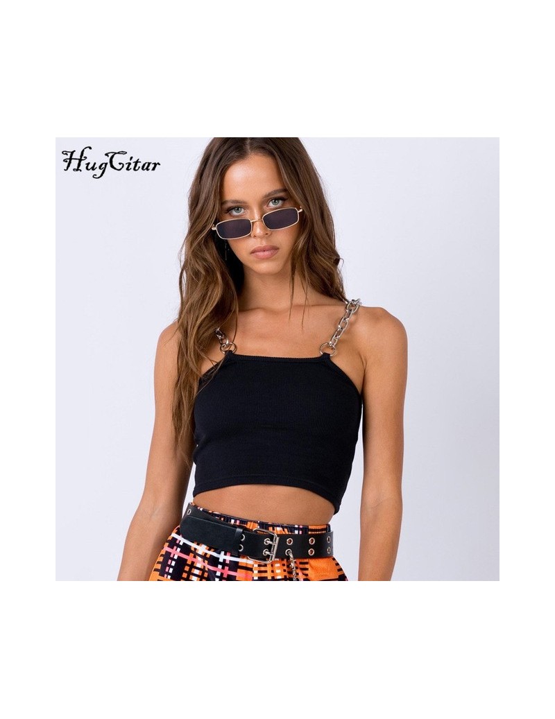 Camis chains spaghetti straps neon green patchwork sexy camis 2019 summer women fashion club party streetwear female crop top...