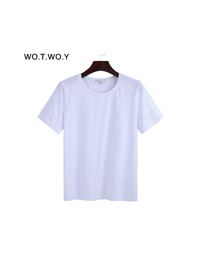 T-Shirts 2018 Summer Cotton T Shirt Women Loose Style Solid Tee Shirt Female Short Sleeve Top Tees O-Neck T-shirt Women - 503...
