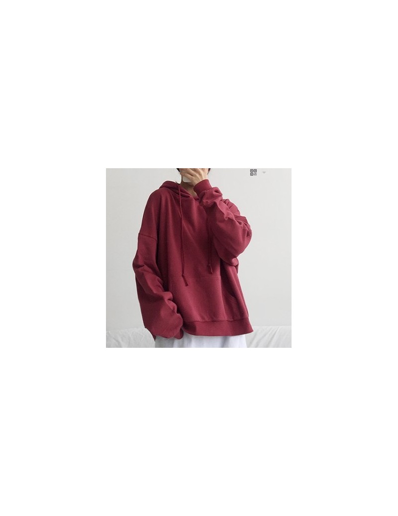 Hoodies & Sweatshirts Solid simple colors basic oversize hoodie - red - 423060704194-1 $49.92