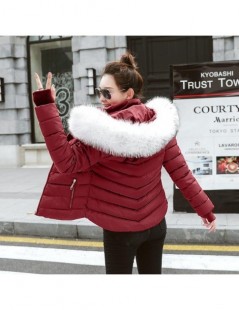 Parkas Female Warm Winter Jacket 2019 Fashion Women Hooded Fur collar Down Cotton Coat Solid color Slim Large size Female Coa...