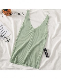 Camis Vogue High Quality Sleeveless Top Women with Buttons Knitted Elastic V Neck Casual Tank Tops Women Summer Harajuku 2019...