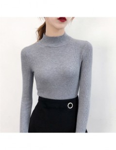 Pullovers Sweater Women Solid Slim Half-neckline Warm Knitwear Winter Long Sleeve Turtleneck Top - White - 4N4165665926-7 $10.64