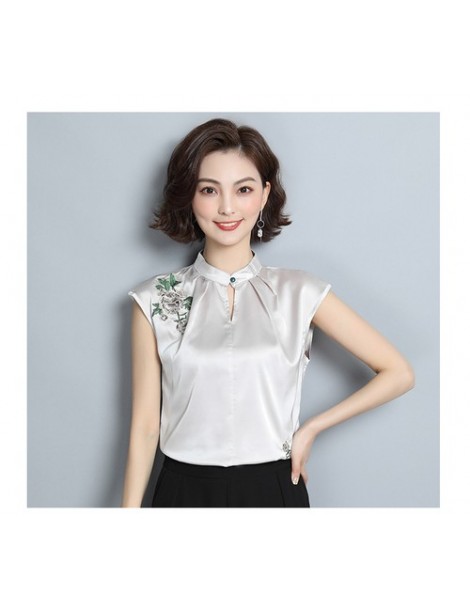 Blouses & Shirts Fashion women tops and blouses blusas mujer de moda 2019 ladies tops green blouse shirt Embroidery Stand plu...