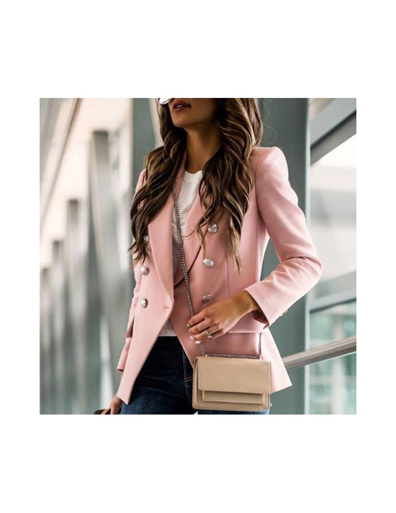 Blazers coats MINIMALIST STYLE Fashion Solid Buttons Long Sleeve V-Neck Lapel Cardigan Suit coats and jackets women 2019Sep3 ...