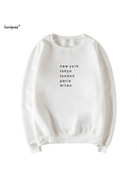 Hoodies & Sweatshirts New 2017 women winter clothing hoodies London Print tracksuit New York Pairs Tokyo Milan letters printi...